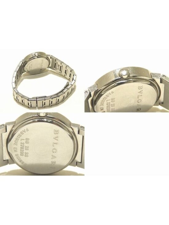 Bvlgari Quartz Watch Date Black Dial Silver Logo Available Round